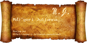 Mágeri Julianna névjegykártya